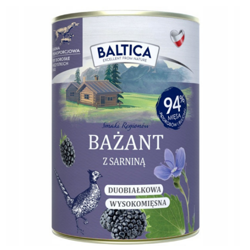 Karma mokra dla psa baltica bazant z sarna 400g