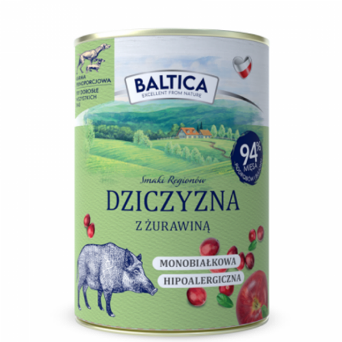 Karma mokra dla psa dziczyzna z zurawina 400g