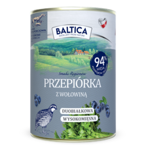 Karma mokra dla psa przepiorka z wołowiną 400g