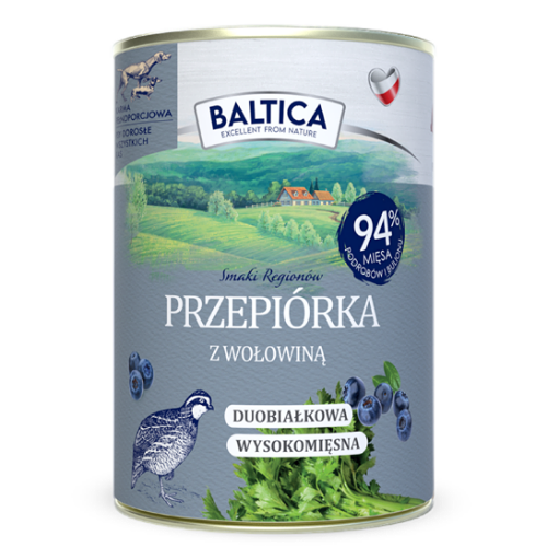 Karma mokra dla psa przepiorka z wołowiną 400g