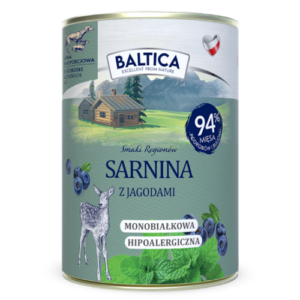 Karma mokra dla psa sarna z jagodami 400g