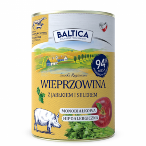 Karma mokra dla psa wieprzowina z jablkiem 400g